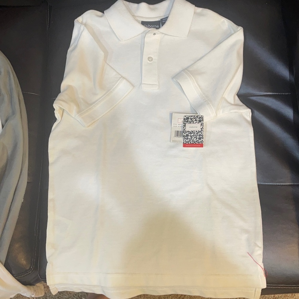 NWT Boys Claiborne White Polo